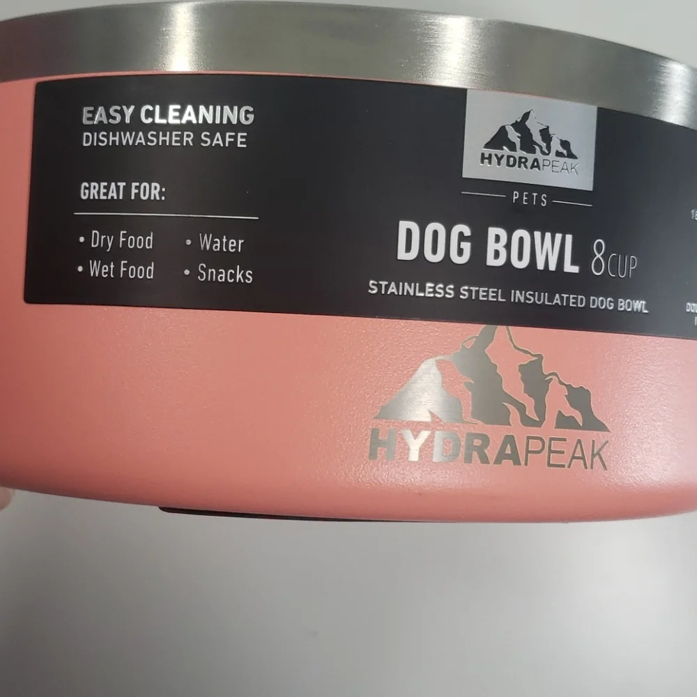 HydraPeak Pets Stainless Steel Dog Bowl 8 Cups